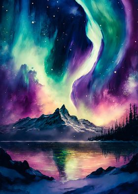 Colorful Aurora Borealis