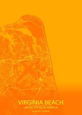 Virginia Beach Orange Map