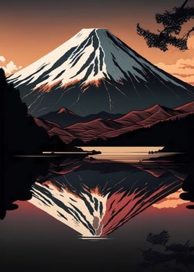 Mount Fuji Japan abstract