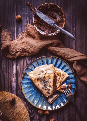 Pancakes with hazelnuts