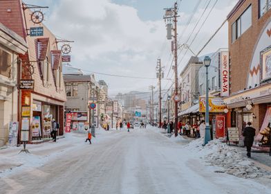 Otaru main street in Japan