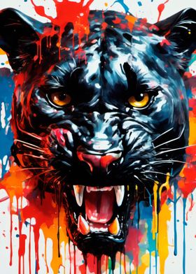 dripping paint panther art