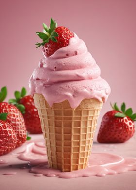 Strawberry ice cream