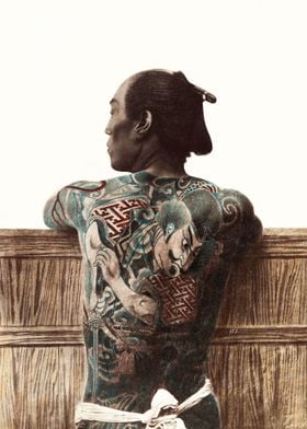 tattooed Japanese man 