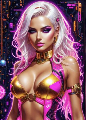 Neon cybergirl