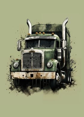 Grunge Big American truck