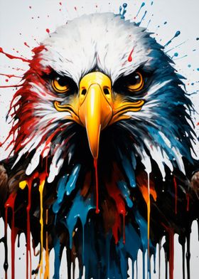 dripping paint eagle art 