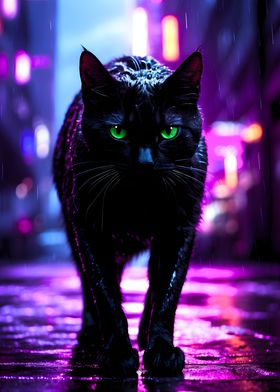 Cyberpunk Black Cat