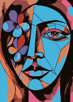 Geometric Woman Face 4