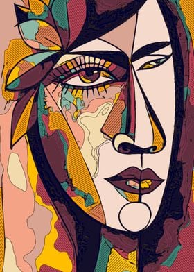 Geometric Woman Face 6