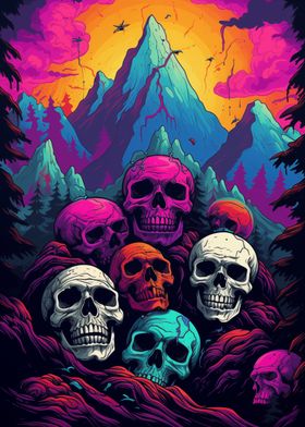 Skull Mountain Pop Art