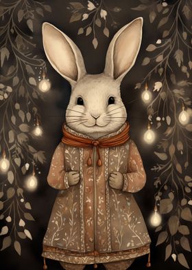 Christmas Rabbit Portrait