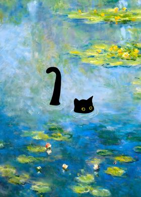 Monet Cat Waterlily