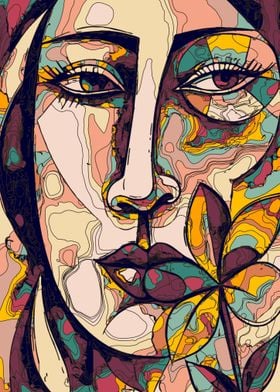 Geometric Woman Face 5