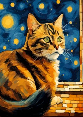 Starry Night Cat 