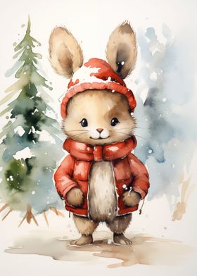 Cute Rabbit Xmas Season