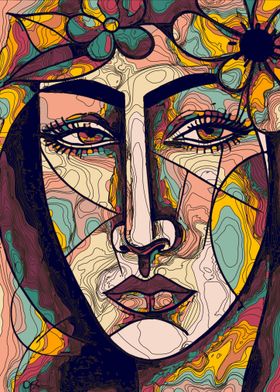 Geometric Woman Face 7