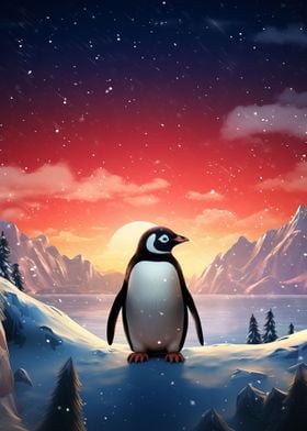 Penguin Polar Lights