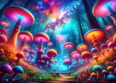 Mushroom Fantasy Landscape