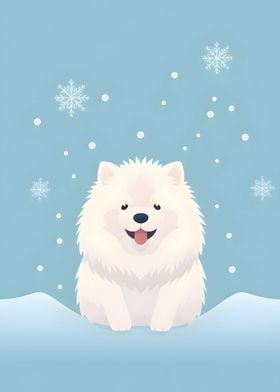 Samoyed in the snow