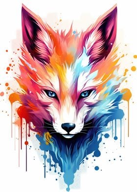 Colorful Fox Animals