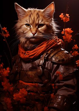 Samurai Orange Cat