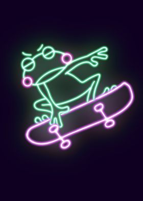 Neon Frog Skateboard 