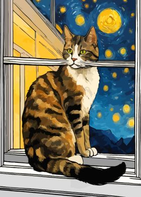 Starry Night Cat 