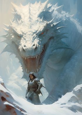 Snow Dragon Wall Art