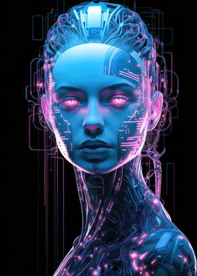 Cyberpunk Woman Vaporwave