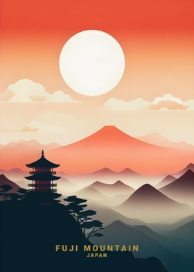 Fuji Mountains Sunset