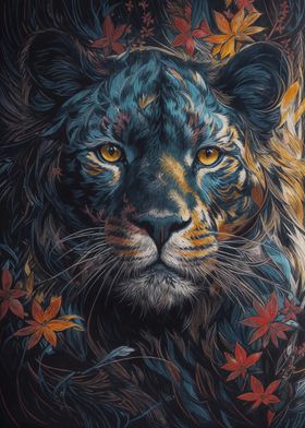 Black Lion Painting