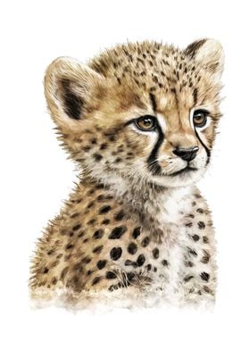 Baby Cheetah Watercolor