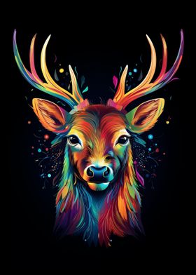 Deer Pop Art Colors
