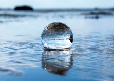 Crystal ball in the water 