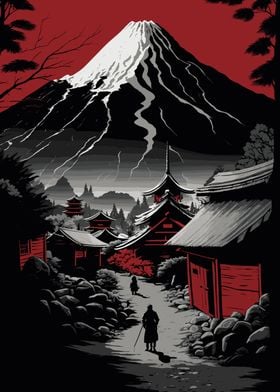Red Fuji Mountain