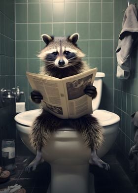 Raccoon on Toilet Rocket