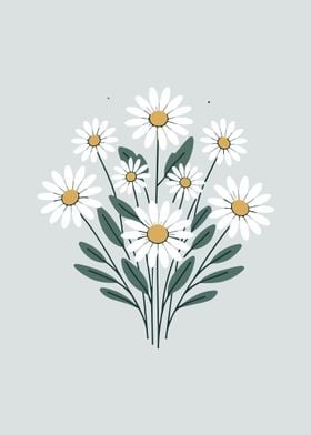 Serene Daisies in Grey