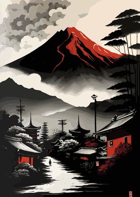 Red Fuji Mountain