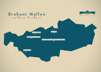 Walloon Brabant map