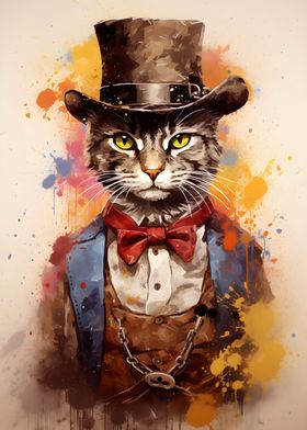 Cowboy Cat Painting