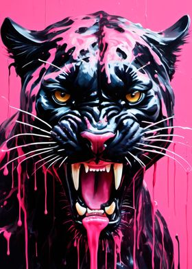 dripping pink panther art