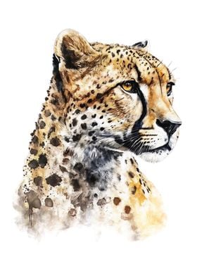 Cheetah Watercolor Art