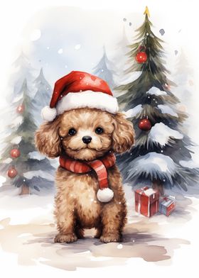 Cute Poodle Xmas