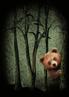 Cute Bear in the Woods 