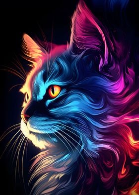 Neon Cat Glow