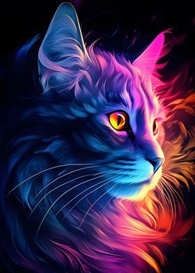 Neon Cat Glow