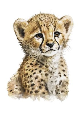 Baby Cheetah Watercolor