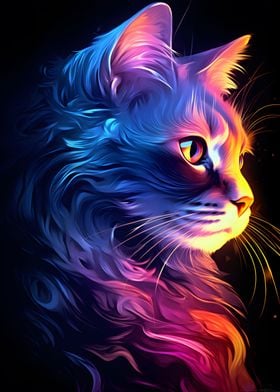 Neon Cat Glow