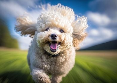 Happy Cute Poodle Running